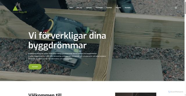 Security scan screenshot of https://engesbergsbygg.se