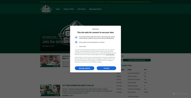 Security scan screenshot of https://theganggreen.com