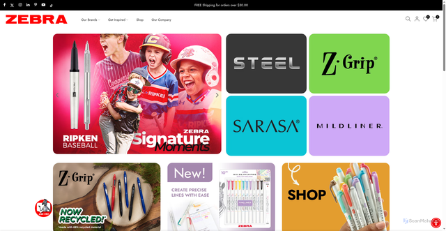Security scan screenshot of https://www.zebrapen.com