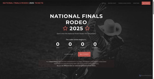 Security scan screenshot of https://www.rodeochampionship2025.com/