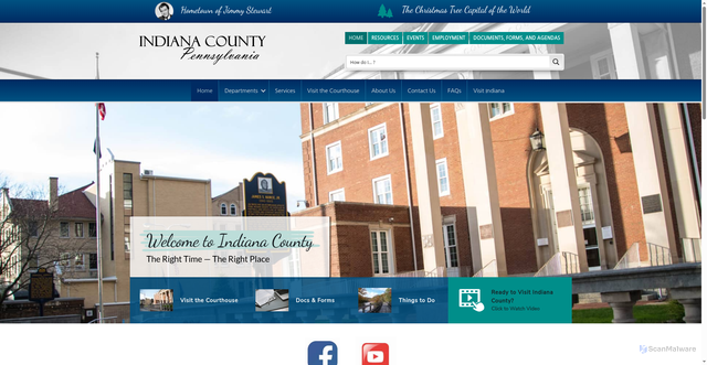 Security scan screenshot of https://www.indianacountypa.gov/