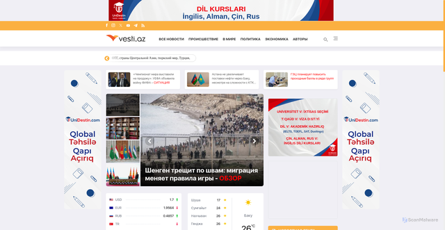 Security scan screenshot of https://vesti.az