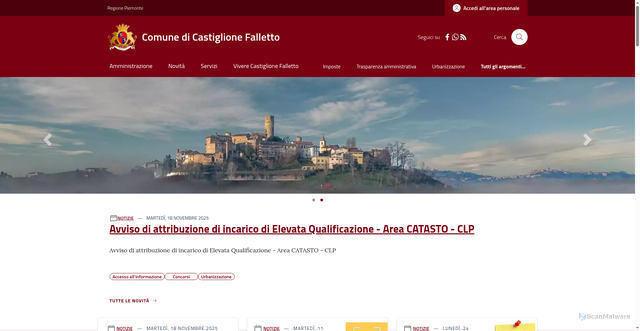 Security scan screenshot of https://www.comune.castiglionefalletto.cn.it/