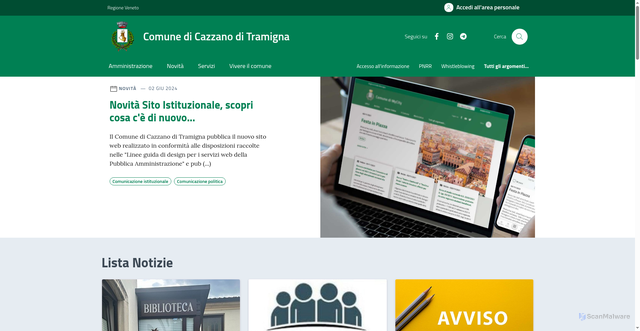 Security scan screenshot of https://www.comune.cazzanoditramigna.vr.it
