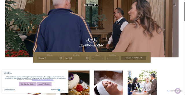 Security scan screenshot of https://www.westgatehotel.com/