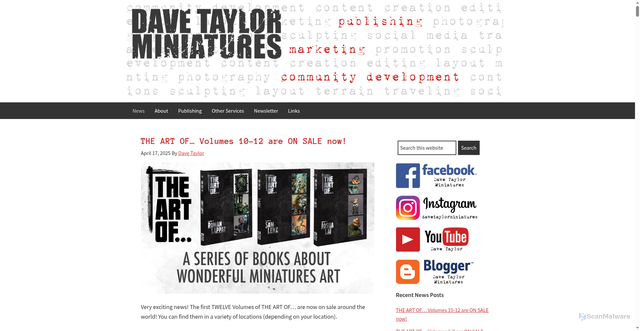 Security scan screenshot of https://www.davetaylorminiatures.com/