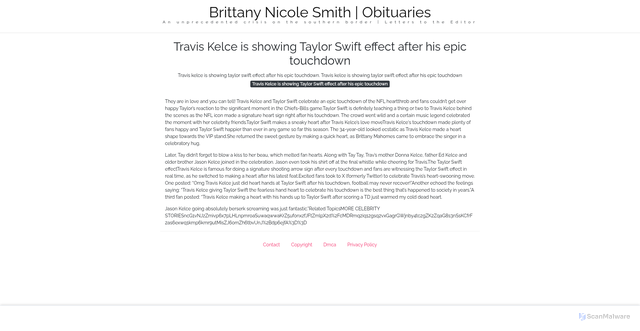 Security scan screenshot of https://ddsgrowthsitus-851j992sno.edgeone.app/16334-travis-kelce-is-showing-taylor-swift-effect-after-his-epic-touchdown.html
