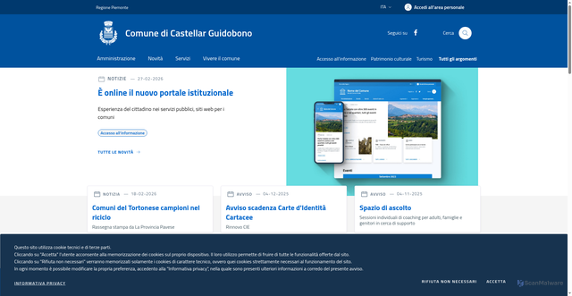 Security scan screenshot of https://www.comune.castellarguidobono.al.it