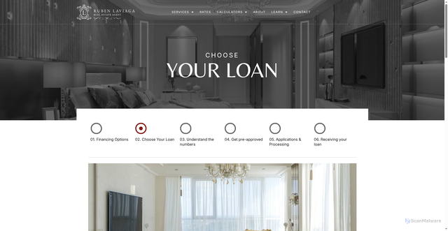 Security scan screenshot of https://onlinelasvegashomes.com/financing/choose-your-loan/