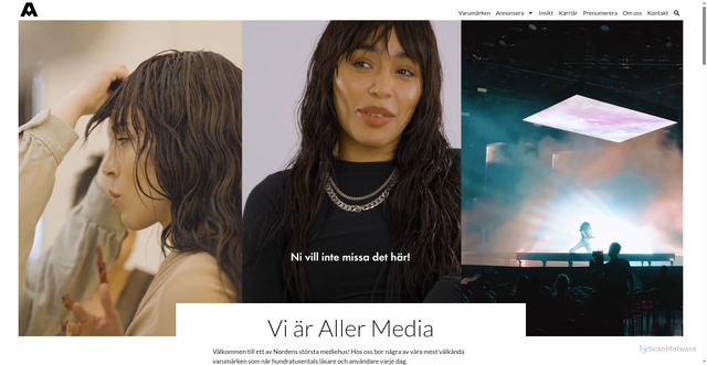 Security scan screenshot of https://www.aller.se/?utm_source=prenumerera.se&utm_medium=email&utm_campaign=S11RP7_Samlingskampanj_Women%2BFirst%2B2_Veckotidning%2B-%2B30%2BApril