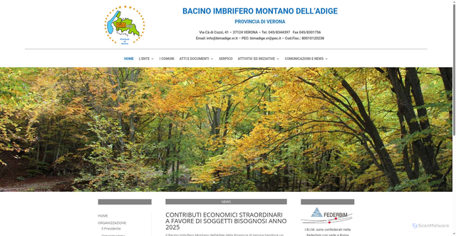 Security scan screenshot of https://www.bimadige.vr.it/