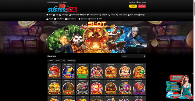 Security scan screenshot of https://santunsuster123ndx.xyz/desktop/game/slot/habanero