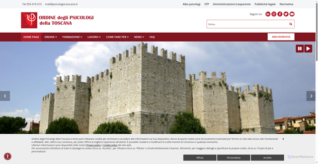 Security scan screenshot of https://www.ordinepsicologitoscana.it