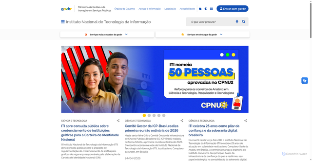 Security scan screenshot of https://www.iti.gov.br