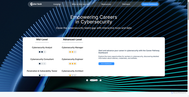 Security scan screenshot of https://cybersecure.org