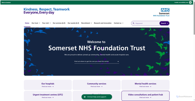 Security scan screenshot of https://www.somersetft.nhs.uk/