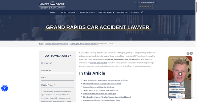 Security scan screenshot of https://www.kryderlaw.com/grand-rapids-injury/car-accident-lawyer/