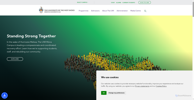 Security scan screenshot of https://uwi.edu