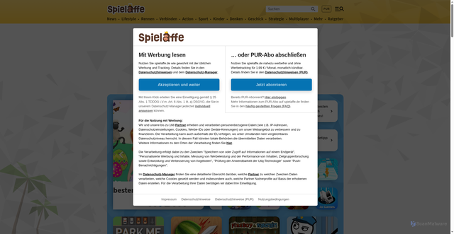 Security scan screenshot of https://spielaffe.de