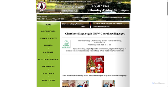 Security scan screenshot of https://cherokeevillage.gov/