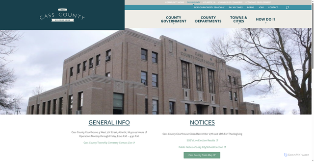 Security scan screenshot of https://www.casscountyia.gov/
