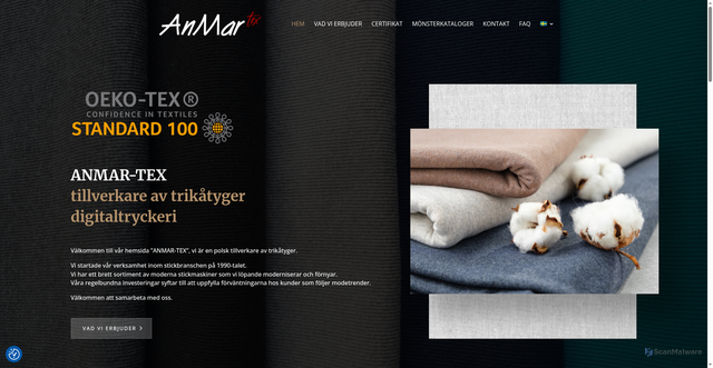 Security scan screenshot of https://anmartex.se