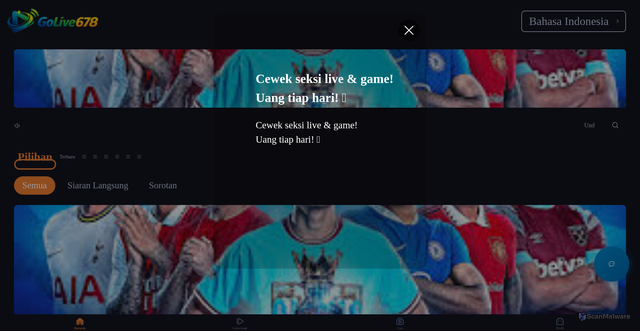 Security scan screenshot of https://golive678.com/