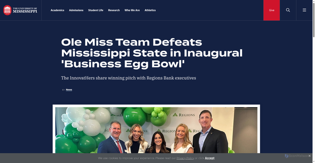 Security scan screenshot of https://olemiss.edu/news/2025/11/ole-miss-team-defeats-mississippi-state-in-inaugural-business-egg-bowl/index.html