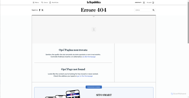 Security scan screenshot of https://www.repubblica.it/esteri/2025/10/21/video/francia_lex_presidente_sarkozy_in_viaggio_verso_il_carcere_di_la_sante_diretta-424926689/