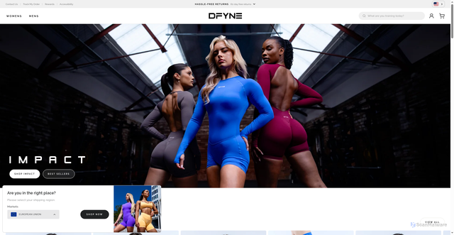 Security scan screenshot of https://us.dfyne.com