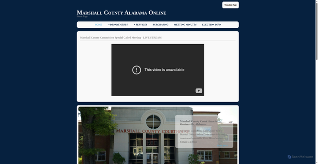 Security scan screenshot of https://marshallal.gov/