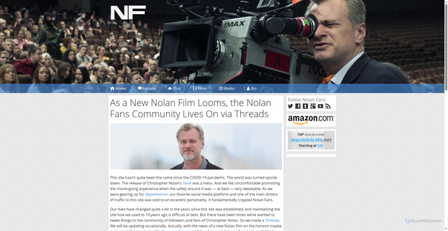 Security scan screenshot of http://nolanfans.com/