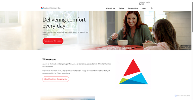 Security scan screenshot of https://www.southerncompanygas.com/