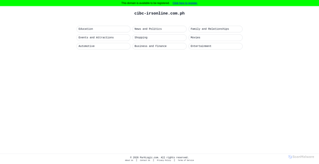 Security scan screenshot of cibc-irsonline.com.ph