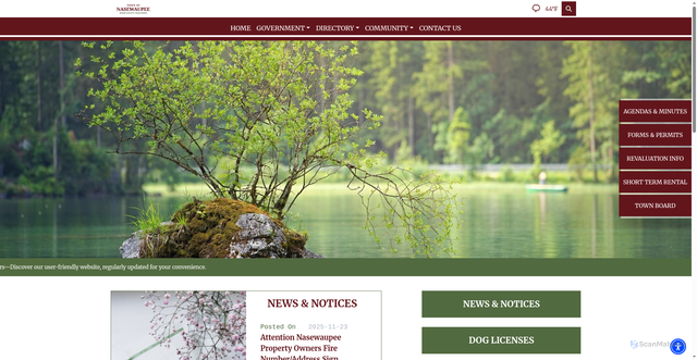 Security scan screenshot of https://townofnasewaupeewi.gov/