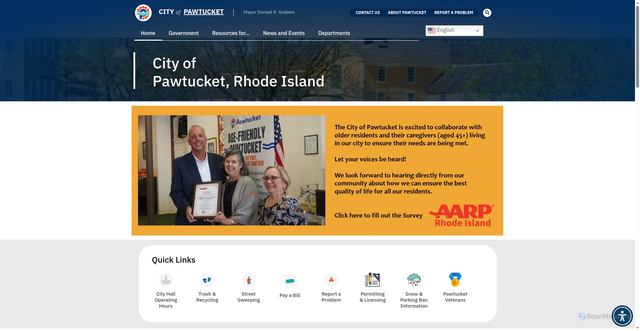 Security scan screenshot of https://pawtucketri.gov/