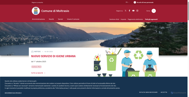 Security scan screenshot of https://www.comune.moltrasio.co.it/