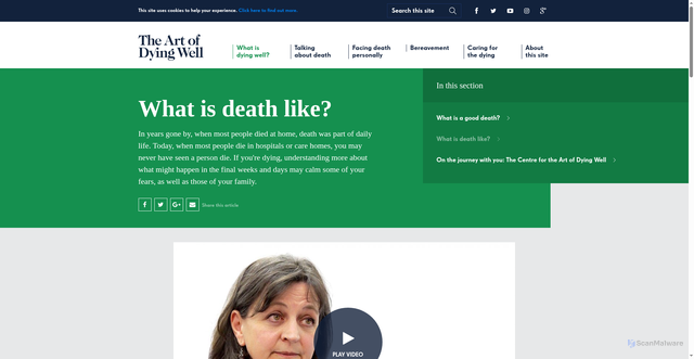 Security scan screenshot of https://www.artofdyingwell.org/what-is-dying-well/our-journey-through-life/what-is-death-like/