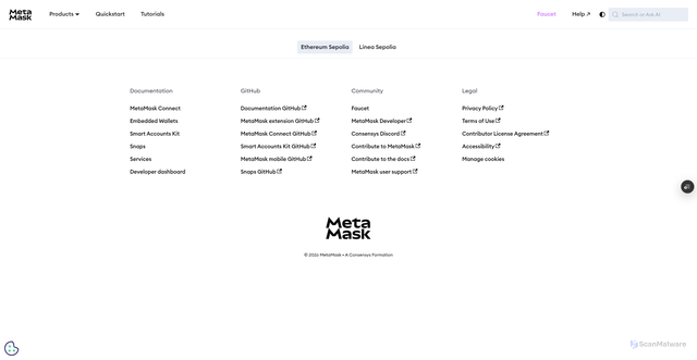 Security scan screenshot of https://metamask-docs-l8lvh00ol-consensys-ddffed67.vercel.app/developer-tools/faucet/