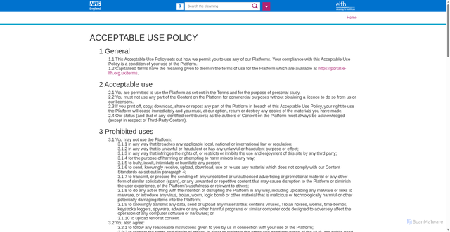 Security scan screenshot of https://portal.e-lfh.org.uk