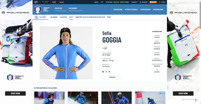 Security scan screenshot of https://www.fisi.org/atleti/goggia-sofia/