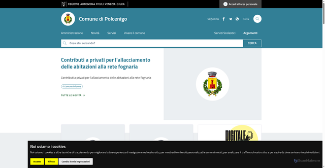 Security scan screenshot of https://www.comune.polcenigo.pn.it/