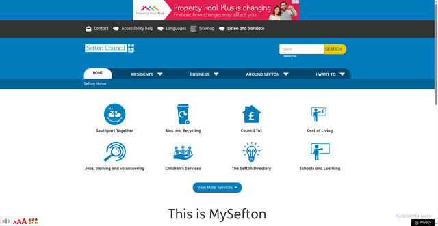 Security scan screenshot of https://www.sefton.gov.uk/
