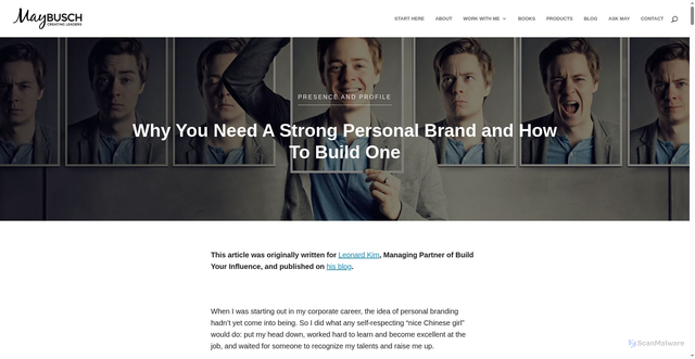 Security scan screenshot of https://maybusch.com/why-you-need-strong-personal-brand-how-to-build-one/