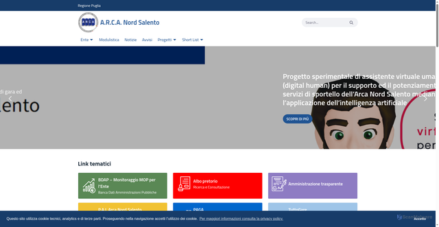 Security scan screenshot of https://www.arcanordsalento.it/
