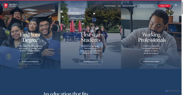 Security scan screenshot of https://smumn.edu