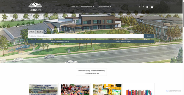 Security scan screenshot of https://www.northloganlibrary.gov/