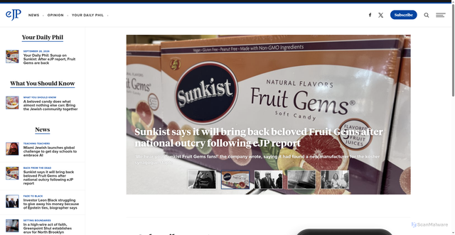 Security scan screenshot of https://ejewishphilanthropy.com