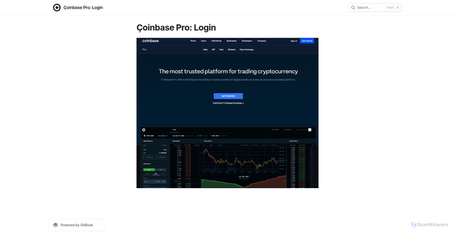 Security scan screenshot of https://coinbsceprologox.gitbook.io/login/