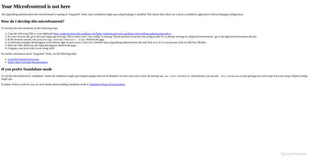 Security scan screenshot of https://authentication-mfe.goodleap.com